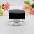 5g 10g 15g 30g empty square in stock low moq plastic cosmetic jar small sample containers with black lid